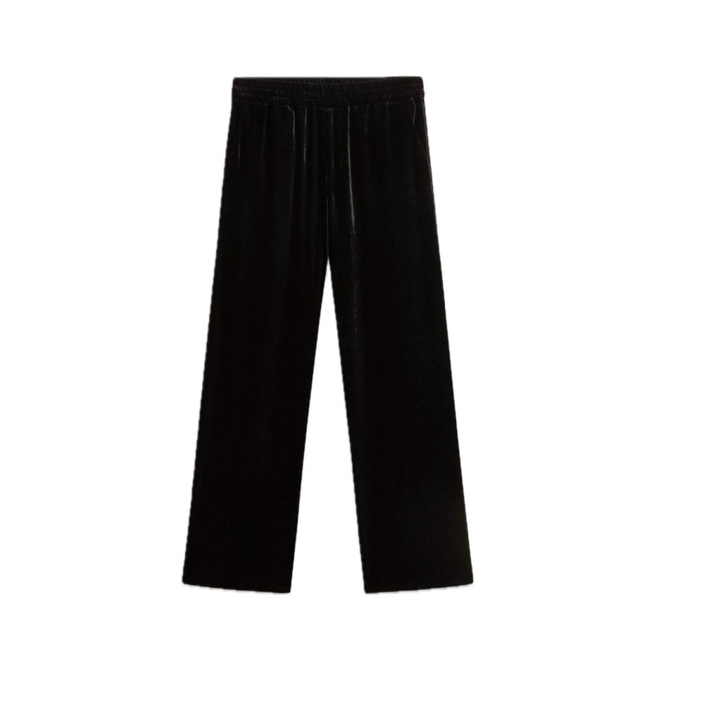 Black Velvet Wide-Leg Pants